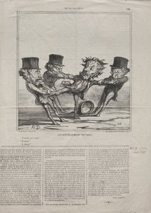 Actualities Nr. 98: Die Wiedereinführung der Vierteilung, 1869 von Honoré Daumier