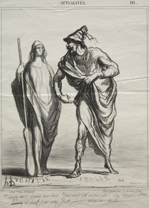 Actualities, Platte 181: Was hältst du von mir! Nimm meinen Arm, 1866 von Honoré Daumier