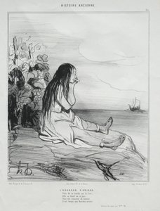 Alte Geschichte, Tafel 24: Das Verlassen von Ariadne, 4. September 1842 von Honoré Daumier