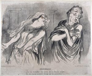 Andromaque Stich von Honore Daumier (1808-1879) in Le Charivari. Palais Longchamp, Musée des Beaux Arts de Marseille.