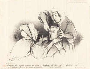 Drücken Sie fest, es drückt die Beule hinein... von Honoré Daumier