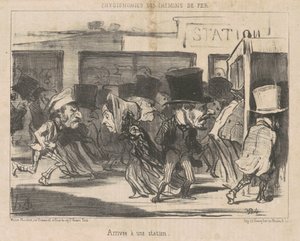 Ankunft an einer Station von Honoré Daumier