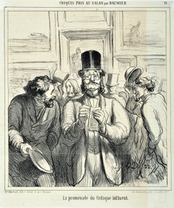 Charivari von 1865: Serie Sketches Taken at the Salon. Der Spaziergang des einflussreichen Kritikers. MUSEE DES BEAUX ARTS - PALAIS LONGCHAMP, MARSEILLE