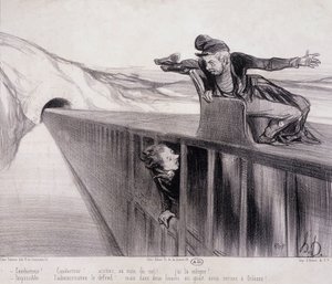 Karikatur von Daumier „Les Chemins de Fer“, 19. Jahrhundert von Honoré Daumier