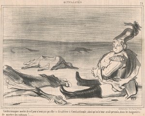 Durstige Kosakenpferde von Honoré Daumier