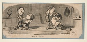 Beim Schneider, Beim Friseur, in Charivari, 3., 16. und 19. Februar 1853