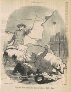 Gefahr, sich mitten in einem Steeplechase zu befinden von Honoré Daumier