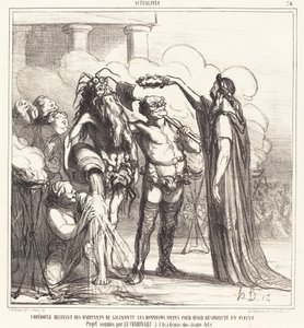 Empedokles erhält... die göttlichen Ehren... von Honoré Daumier
