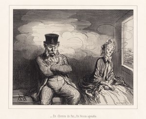 Im Zug: Ein angenehmer Nachbar von Honoré Daumier