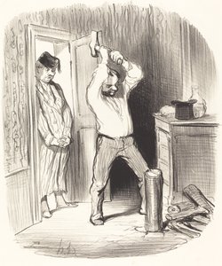 Ist es Gott erlaubt... Holz zu spalten... von Honoré Daumier