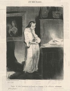 Humanitäre Schriftstellerin, die sich dem Mann widmet... von Honoré Daumier