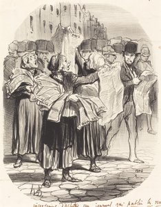 Unannehmlichkeit, eine Zeitung zu kaufen... von Honoré Daumier