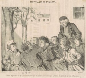 Unvorsichtige junge Leute, die sich hinreißen lassen ... von Honoré Daumier