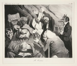 Die Versuchung, pl. 453 aus dem Journal La Caricature Nr. 217 von Honoré Daumier