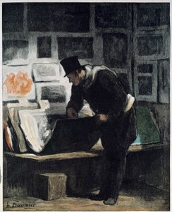 Der Druckliebhaber (Zeichnung von Honoré Daumier)