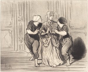Das schöne Geschlecht in der Schwimmschule von Honoré Daumier