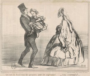 Die Straßen von Paris in den ersten Septembertagen ... von Honoré Daumier
