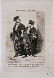 Die Anwälte und die Kläger: Endlich! Wir haben die Gütertrennung erreicht... von Honoré Daumier