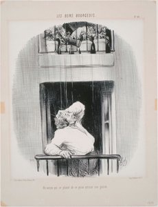 Die guten Bürger: Ein Nachbar, der sich beschwert, dass man gießt von Honoré Daumier