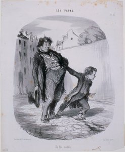 Die Papas: Ein Musterknabe von Honoré Daumier