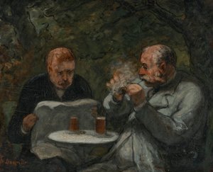 Die Biertrinker von Honoré Daumier