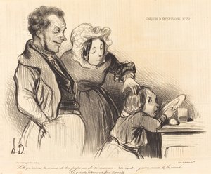 Lolo, wen liebst du mehr, deinen Papa oder deine Mama... von Honoré Daumier