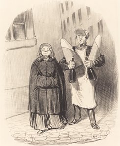 Madame Chapotard bereitet ihre Konfitüren vor von Honoré Daumier
