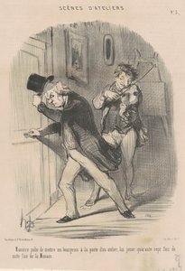 Höfliche Art, ... zur Tür zu bringen ... von Honoré Daumier