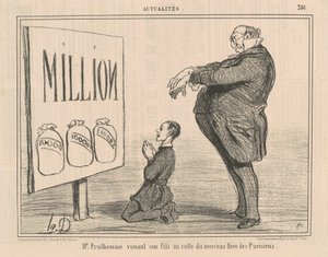 Herr Prudhomme weiht seinen Sohn dem ... von Honoré Daumier