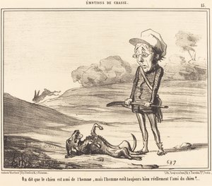 Man sagt, der Hund sei der Freund des Menschen... von Honoré Daumier