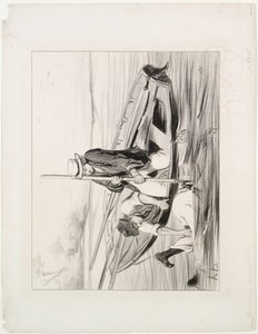Pariser Bootsmänner, Tafel 14: Mann über Bord, 1843 von Honoré Daumier