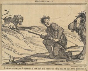 Pariser beginnt zu bedauern ... die Löwenjagd ... von Honoré Daumier