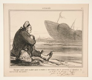 Passagier, der seinen Platz bezahlt hat, um nach New York zu reisen von Honoré Daumier