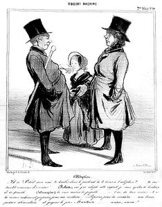 Robert Macaire: die Adoption, von Daumier - in „Charivari“ vom 25.04.1841
