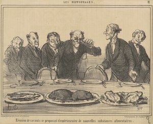 Versammlung von Gelehrten, die sich vorschlagen... von Honoré Daumier