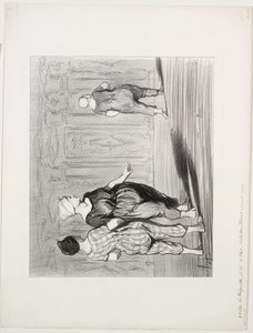Die Badenden, Platte 15: Es ist wieder sie, eine hübsche Mode, Madame Coquardeau! von Honoré Daumier