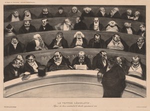 Die monatliche Assoziationsplatte 18: Der gesetzgebende Bauch, 1834 von Honoré Daumier