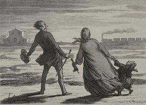 Die Eisenbahn: Zu spät von Honoré Daumier