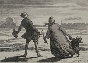 Die Eisenbahn: Zu spät von Honoré Daumier