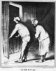 Der Vorabend des 13. Juni..., Karikatur von Honoré Daumier (1808-1879). Charivari