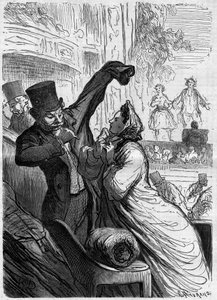Der letzte Vers. Karikatur von Honore Daumier (1808-1879). Gravur in „Le Monde Illustré“ Nr. 255 vom 1. März 1862. von Honoré Daumier