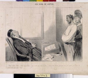 Das Volk der Gerechtigkeit. Karikatur von Honore Daumier (1808-1879), 37,5x28. Auszug aus der Zeitung Le Charivari, Musée des Beaux Arts, Palais Longchamp, Marseille. von Honoré Daumier