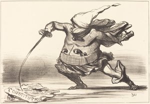 Ein Matamore trägt einen... Stiefel... von Honoré Daumier