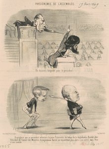 Eine ermüdende Rede für den Präsidenten von Honoré Daumier