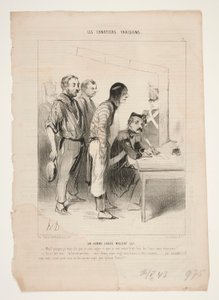 Ein Mann wird trotz sich selbst gerettet von Honoré Daumier