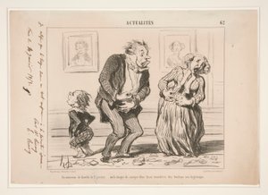 Ein Familieninterieur am 2. Januar von Honoré Daumier