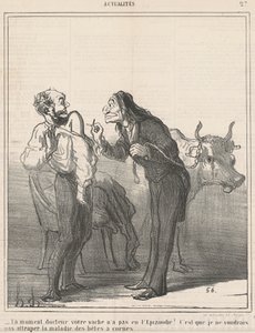 Einen Moment ... Ihre Kuh hatte keine Epizootie? von Honoré Daumier