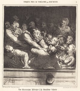 Eine literarische Diskussion in der zweiten Galerie von Honoré Daumier