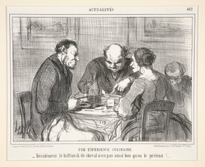 Eine kulinarische Erfahrung: Entscheidend, das Pferdesteak n von Honoré Daumier