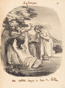 Eine bürgerliche Nachahmung des Zephir von Prudhon von Honoré Daumier